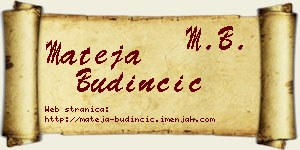 Mateja Budinčić vizit kartica